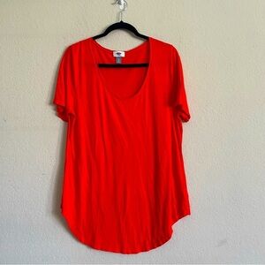 Old Navy Women's vibrant orange top size XL everyday flowy casual look airy chic